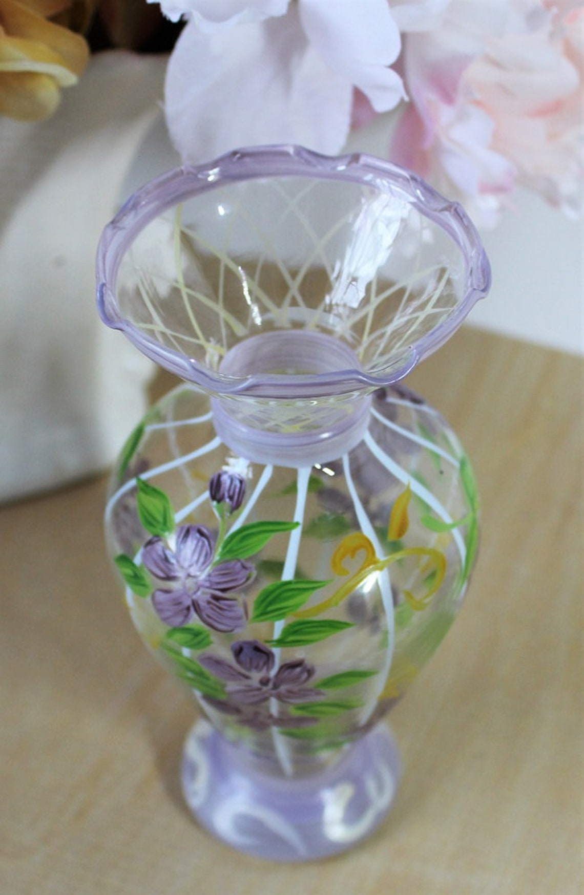 Hand Painted Glass Bud Vase Tracy Porter Floral Vase Etsy