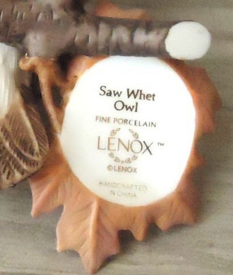 LENOX Owl Figurine, Fine Porcelain, Saw Whet Owl, Garden Bird, Nature