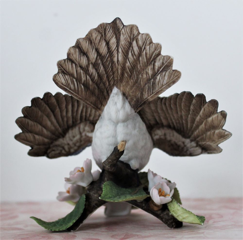 LENOX Blue Jay Bird Figurine Nature Scene With Flowers Leaves Etsy