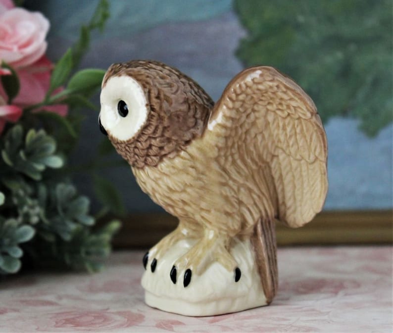 Owl Figurine HEREDITIES England Charm of Creamware Porcelain Etsy