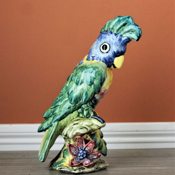 STANGL Pottery Bird Figurine Cockatoo Parrot Statue # 3580 Collectible Ceramic Animal Statuette Bird Lovers Vintage
