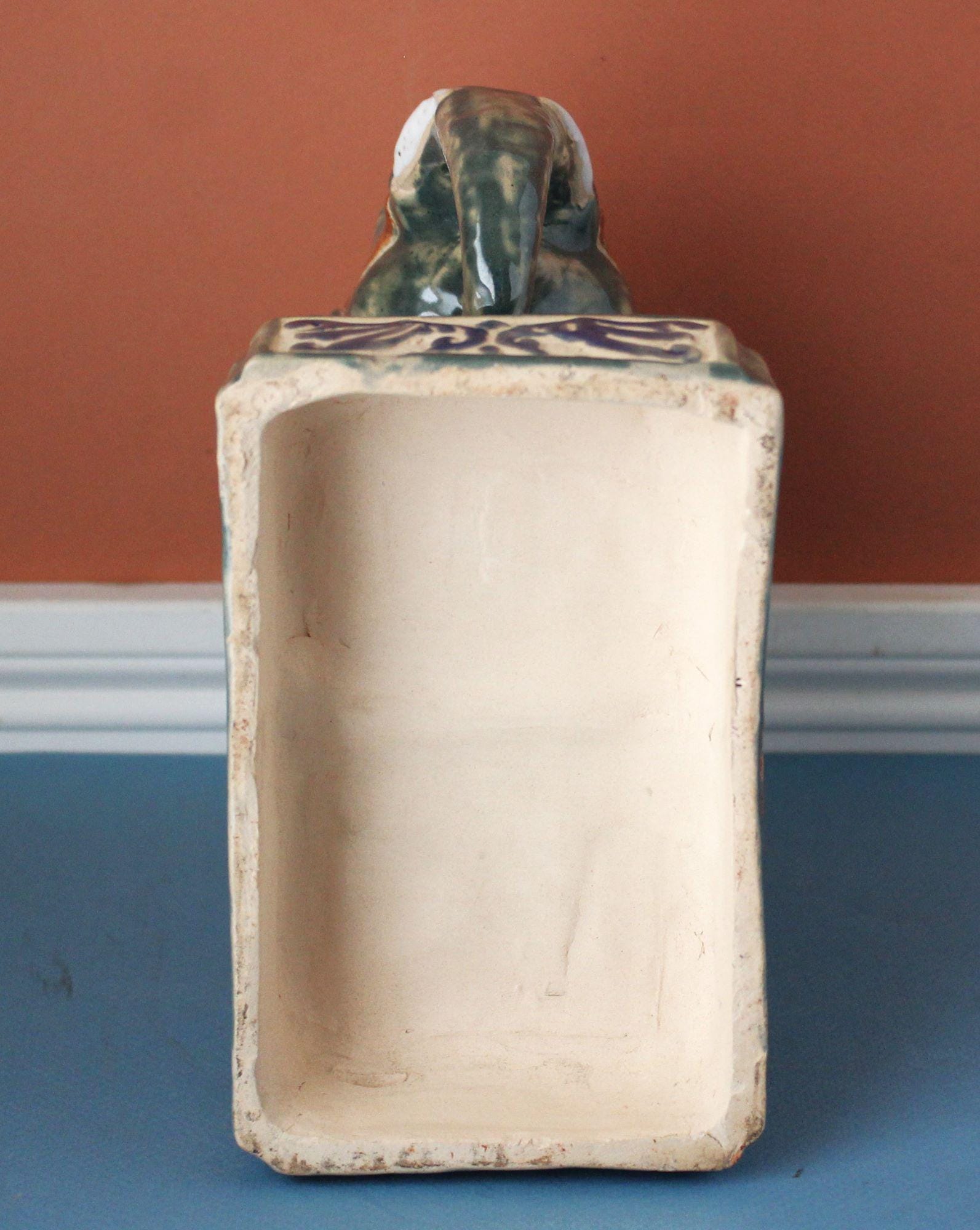 ヴィンテージ陶器製象のスツール：幸運を呼ぶ卓上置物、手描き - Etsy 日本