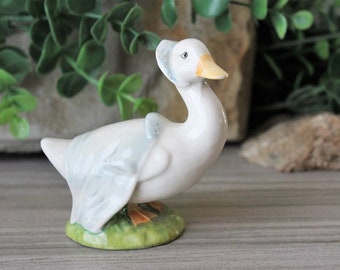 Duck Figurine by Beatrix Potter w/Original Box Rebeccah Puddle Duck Beswick England Vintage 1981 Easter Gift Ceramic White Duck Statue