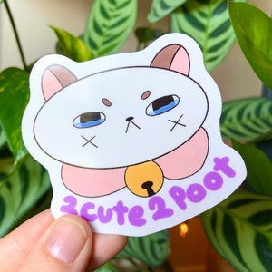 VINYL CUTE PUPPYCAT Bee and Puppycat ** 2 Cute 2 Poot  ** glossy sticker