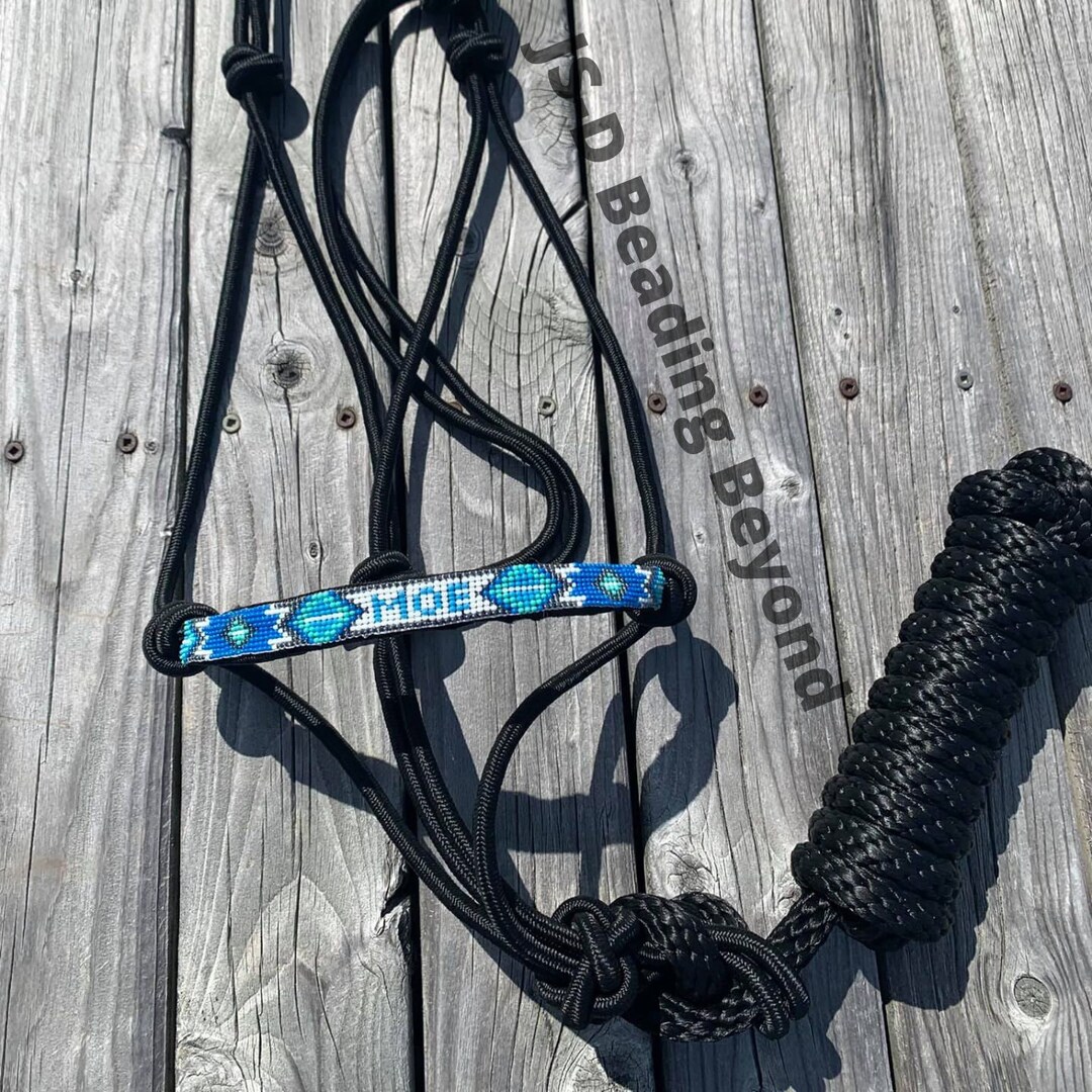 Custom Beaded Rope Halter Etsy