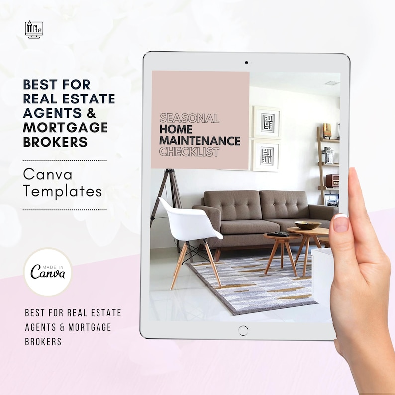 K&ouml;nnte beinhalten: Ein Tablet zeigt eine Checkliste f&uuml;r die saisonale Hauswartung. Die Checkliste tr&auml;gt den Titel "Seasonal Home Maintenance Checklist". Das Tablet befindet sich auf einer wei&szlig;en Oberfl&auml;che und eine Hand h&auml;lt das Tablet.