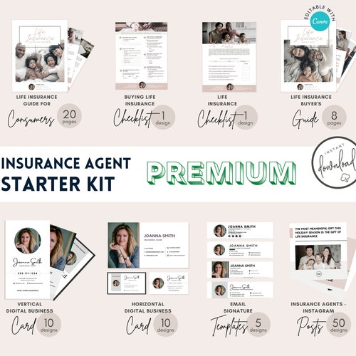 VIP Marketing Starter Kit for Insurance Agents Social Media Etsy