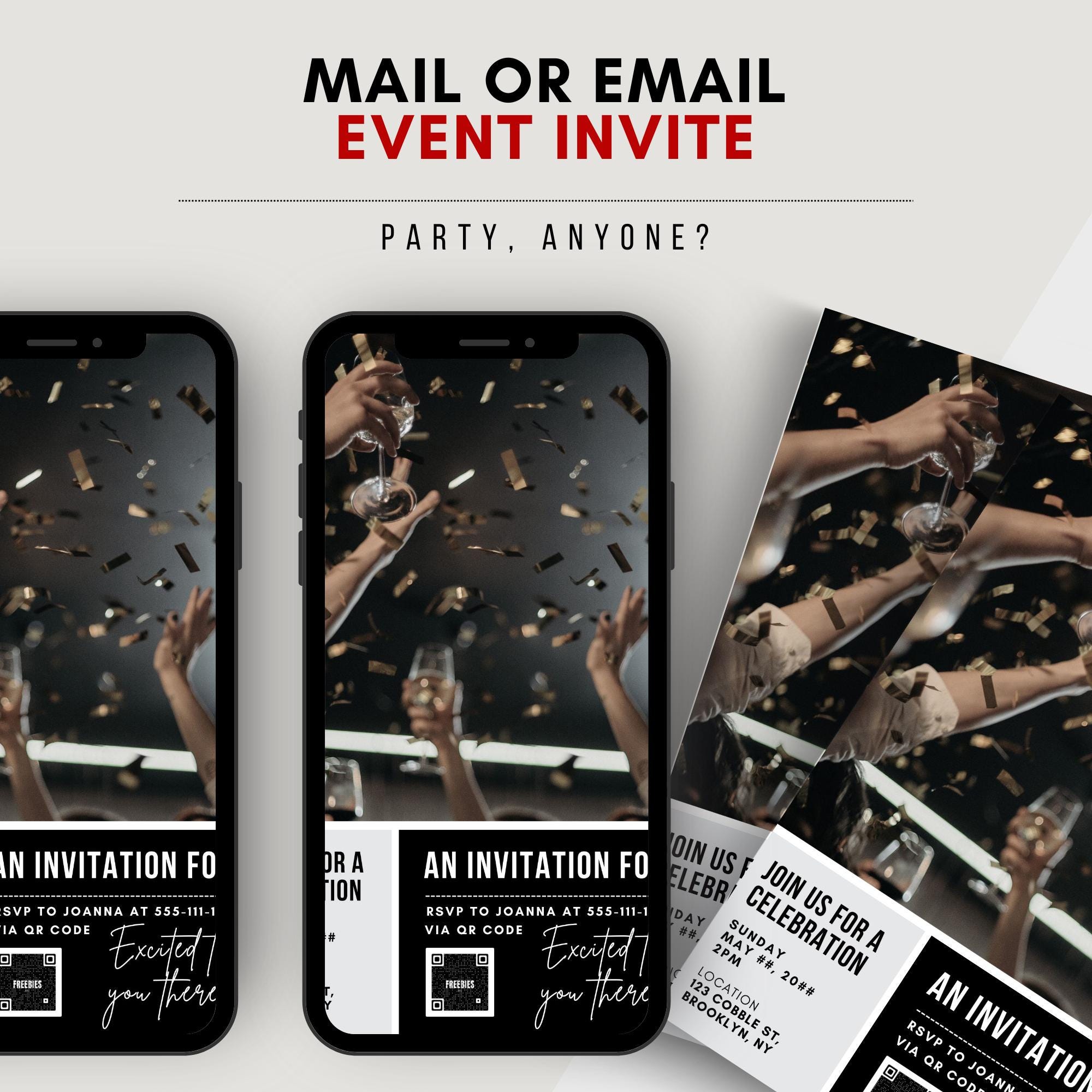 Editable Event Invitation Template | Black Friday Sale | Email or ...
