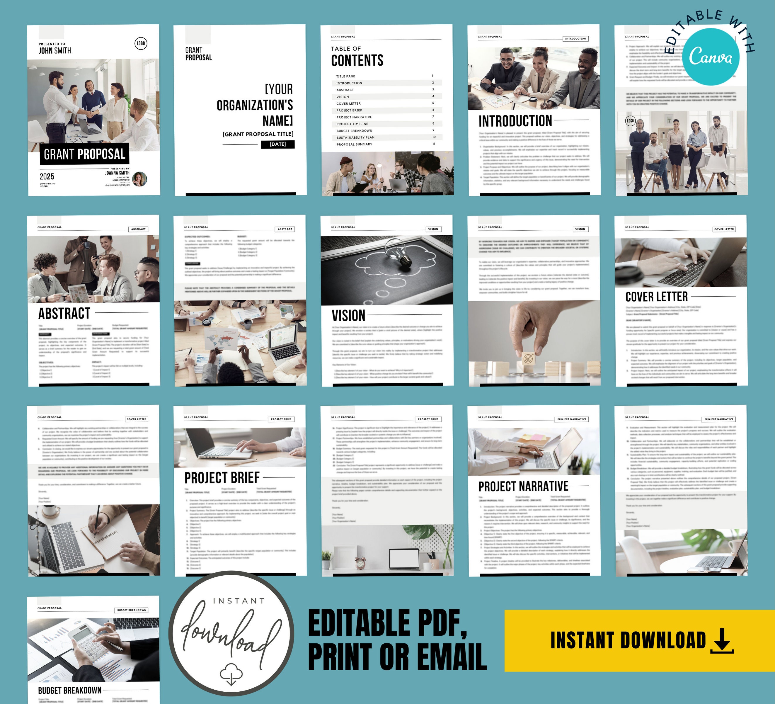 Grant Proposal Template for Nonprofits Grant Writing Non-profit Funding