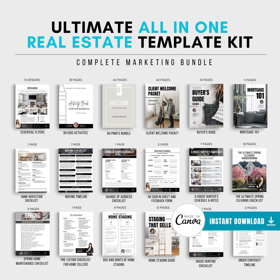 Realtor Marketing Kit: Canva Real Estate Templates Bundle (digital ...
