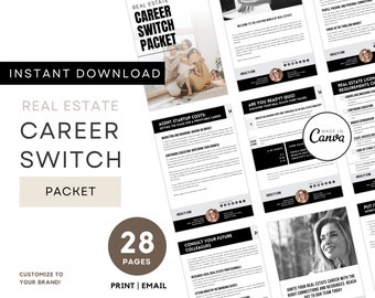 Real Estate Career Switch Guide | New Agent Onboarding | Realtor Hiring | Real Estate Recruiting | New Agent Recruiting | CANVA Template