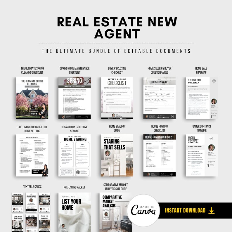 NEW AGENT Real Estate All-in-One Toolkit Guides, Worksheets More Realtor Ultimate Marketing Bundle Real Estate Editable Templates image 2
