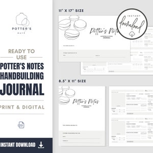 Potter's Notes Handbuilding Journal | Digital Fillable PDF AND Print-at-Home Tool | Ceramics Handbuilding | Instant Download | Clay Record