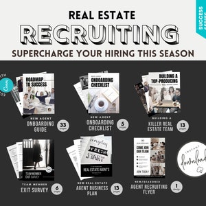 Real Estate Recruiting MEGA Bundle | Realtor Hiring | Real Estate Hiring | On-boarding Success Plan | CANVA Template Bestseller