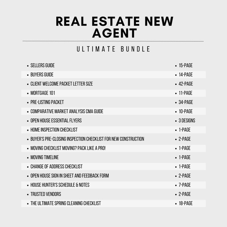 NEW AGENT Real Estate All-in-One Toolkit Guides, Worksheets More Realtor Ultimate Marketing Bundle Real Estate Editable Templates image 3