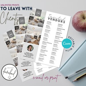 Real Estate Trusted Vendors Template for Realtors  | Recommended Providers | Instant Download | Printable PDF | CANVA Realtor Marketing