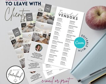 Real Estate Trusted Vendor Template: Realtor Marketing (CANVA, Printable PDF)