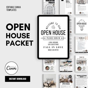 Run a Real Estate Open House Like a Pro! | Open House Bundle Pack | Realtor Templates | Instant Editable CANVA Templates, Real Estate Tools