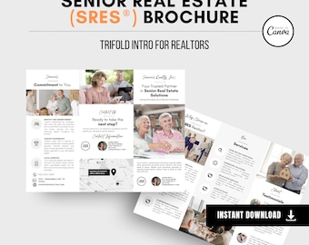 SRES Realtor Brochure: Senior Real Estate Marketing, Canva Template (Digital Download)