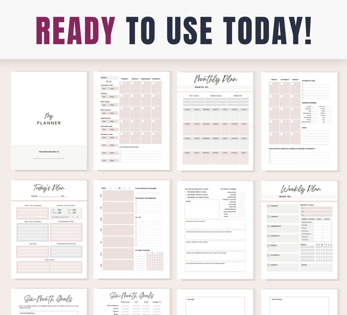 Printable Real Estate Agent Planner Complete Realtor Planner Instant ...