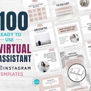 Virtual Assistant Instagram Posts | Instagram Templates Virtual Assistant | Social Media Templates, Instagram Posts, VA Template VA Content