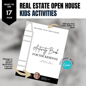 Real Estate Open House Kid Activities | Realtor Worksheets | Real ...
