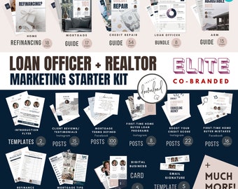 MLO & Realtor Co-Branded Marketing Kit: Social Media Templates (CANVA Digital Download)