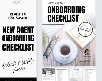 New Agent Onboarding Checklist | Realtor Hiring | Real Estate Recruiting | CANVA Editable Template Bestseller| New Agent Recruiting