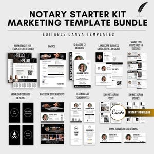 Notary Public Starter Marketing Kit | Loan Signing Agent Notary Branding | Establish Your Brand | Editable Templates CANVA Instant Download