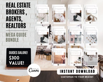 All Essential Real Estate Guides MEGA Bundle | Realtor Business in a Box | Realtor Templates, Guides, Tools, Editable Canva Printables PDF