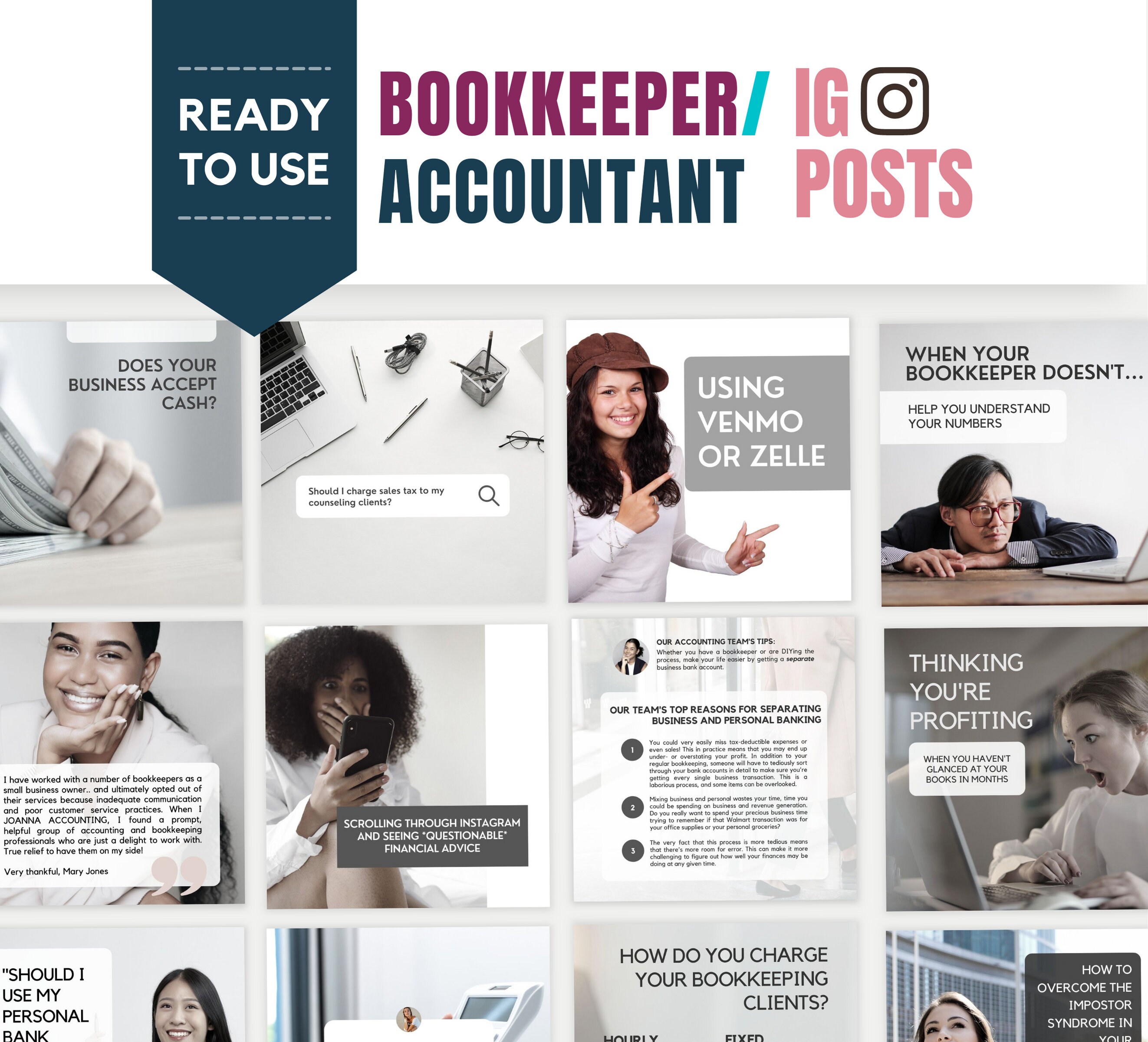 100 Instagram Post Templates for Accountants Bookkeepers Etsy