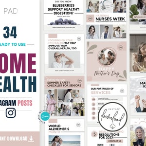 Instagram Post Templates for Home Care | Homecare Instagram | Creative Home Care Instagram Templates | VA Social Media Marketing