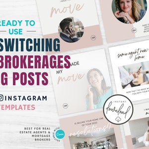 Realtor Switching Brokerages INSTAGRAM Posts | Real Estate Agent Announcement | Agent Marketing | Real Estate Bestseller CANVA Self Promo