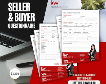 KW Keller Williams Seller & Buyer Questionnaire: Canva Template (Digital Download)
