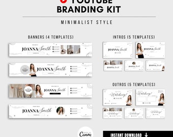 YouTube Branding Kit: Canva Banner, Intro & Outro Templates (Digital Download)