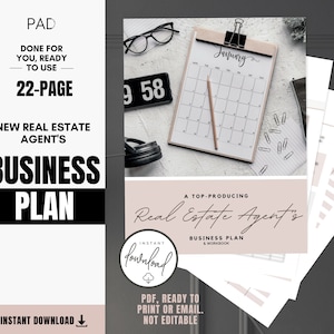 New Real Estate Agent BUSINESS PLAN | Realtor Start | Real Estate New Agent Tools | New Realtor Plan | Real Estate Template Bestseller