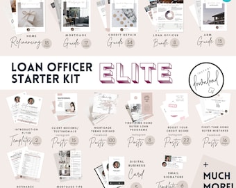 Loan Officer Marketing Kit: Social Media Templates, Guides (CANVA Editable, Digital Download)
