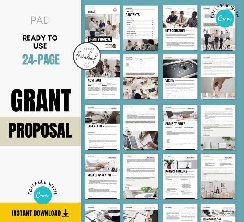 Grant Proposal Template for Nonprofits Grant Writing Etsy