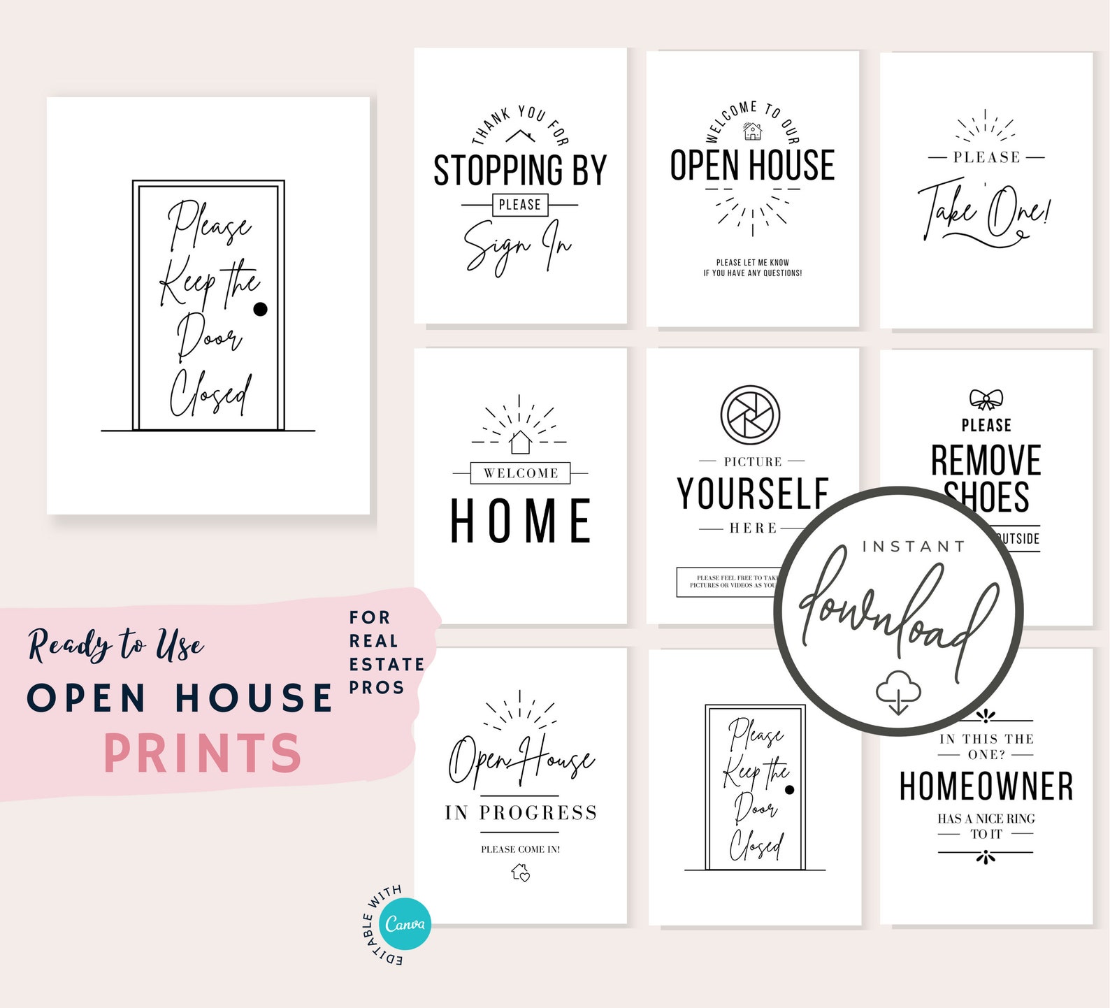 Real Estate Open House Prints Realtor Templates PDF Marketing Instant ...