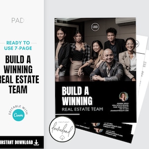 Real Estate Team Building Guide: Realtor Success Plan (CANVA Editable Template)
