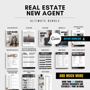 NEW AGENT Real Estate All-in-One Toolkit Guides, Worksheets More Realtor Ultimate Marketing Bundle Real Estate Editable Templates image 1