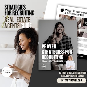 Ultimate Real Estate Recruiting Guide | Realtor Hiring Plan | Real Estate Hiring | Recruiting Strategy Plan | CANVA Template Bestseller