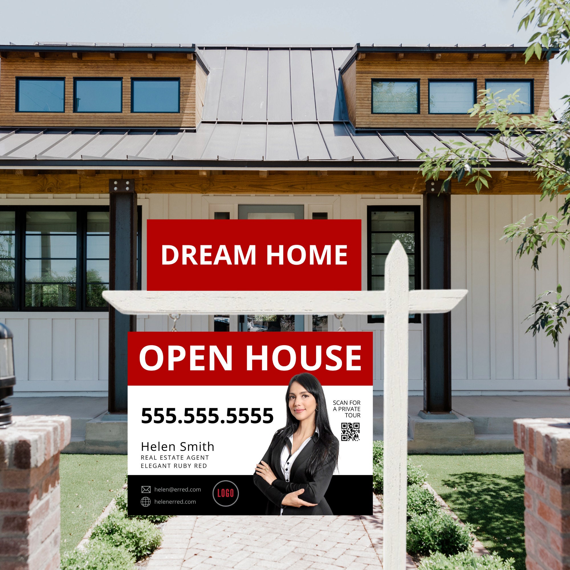 Ruby Red Realtor Yard Sign Template: KW Agent Design (canva Editable ...