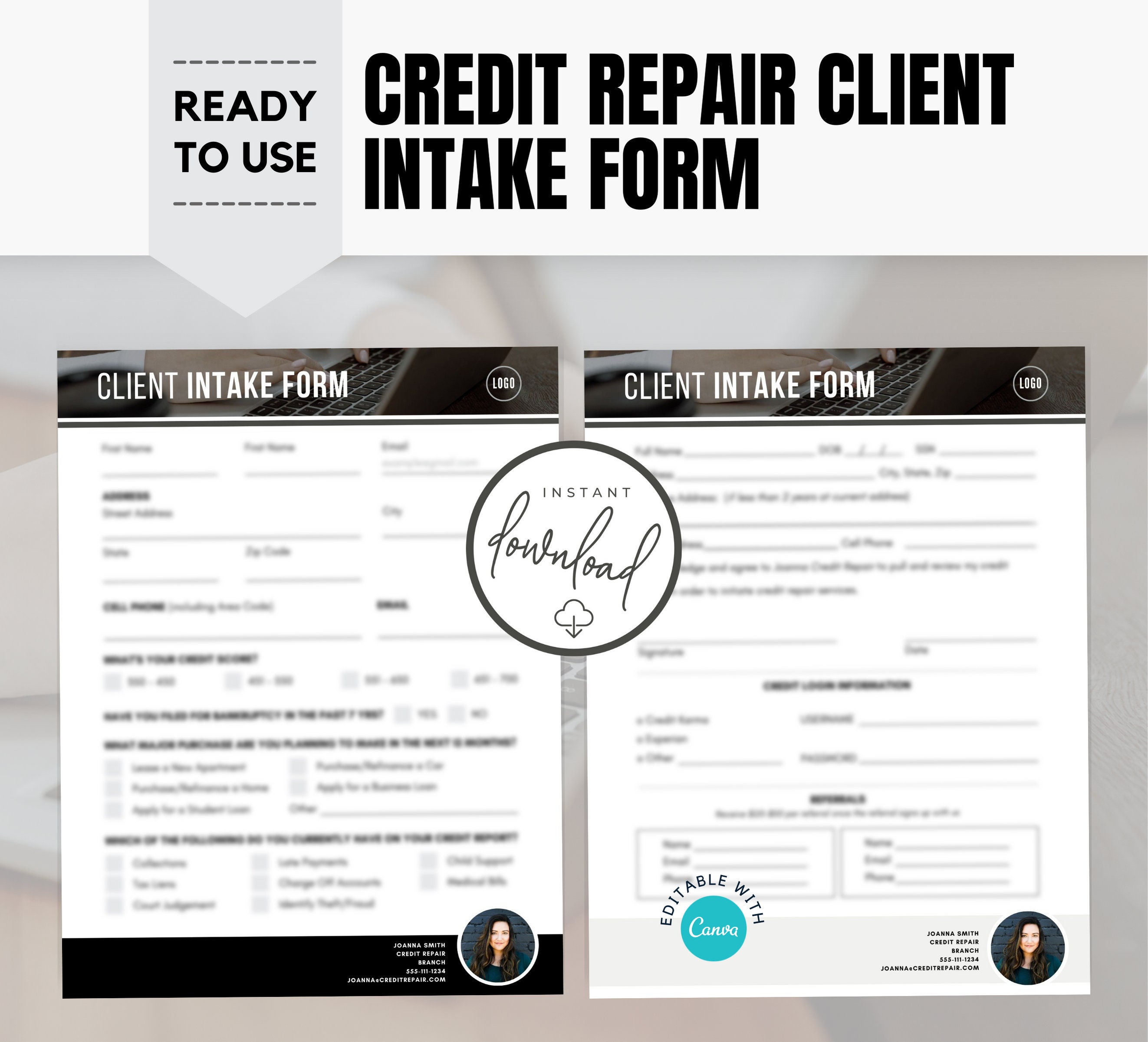 Credit Repair Client Intake Form for Creditors Brokers Loan Officers Credit Repair Client Intake Form for Creditors Brokers Loan Officers