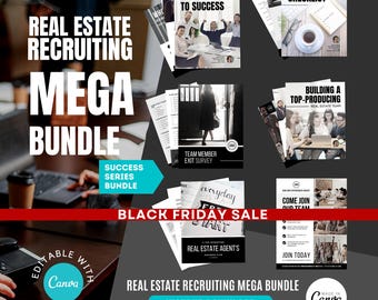 Realtor Recruiting Mega Bundle: Hiring & Onboarding Templates (CANVA Template)