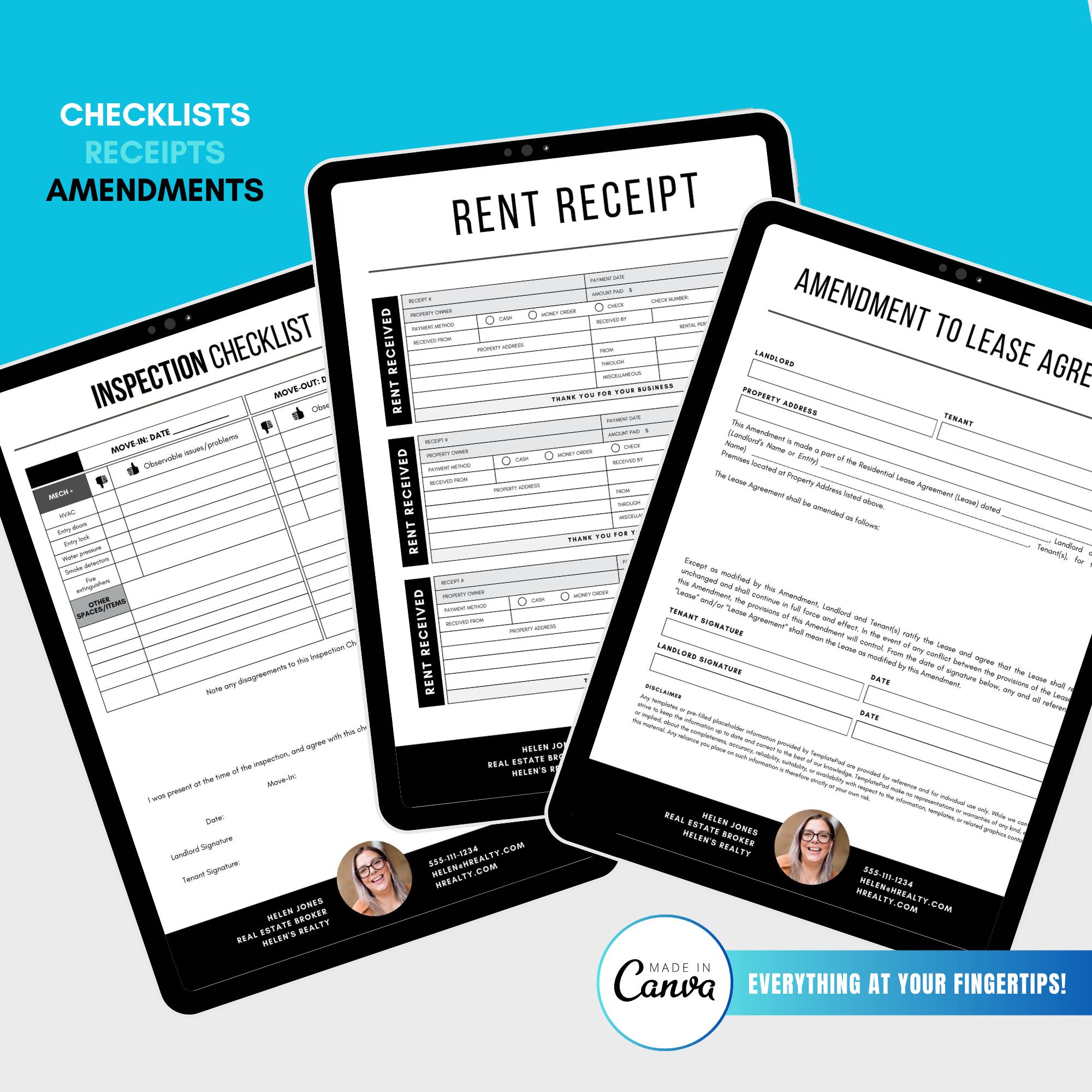 Property Management File Labels Property Manager Essential Documents Bundle: Editable CANVA Templates ...