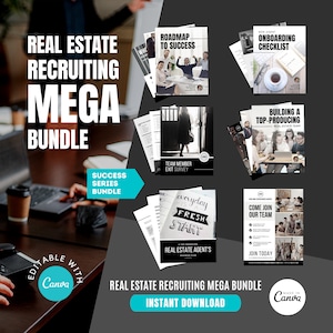 Realtor Recruiting Bundle | Real Estate Hiring Templates | CANVA Template Bestseller | Realtor Hiring Toolkit | Realtor Recruiting Strategy