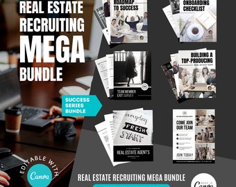 Realtor Recruiting Mega Bundle: Real Estate Hiring Templates (CANVA Template)