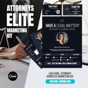Complete Modern Lawyer Marketing Kit | Attorney Instagram Facebook CANVA Templates | Law Firm Lawyer Attorney Marketing Social Media Bundle