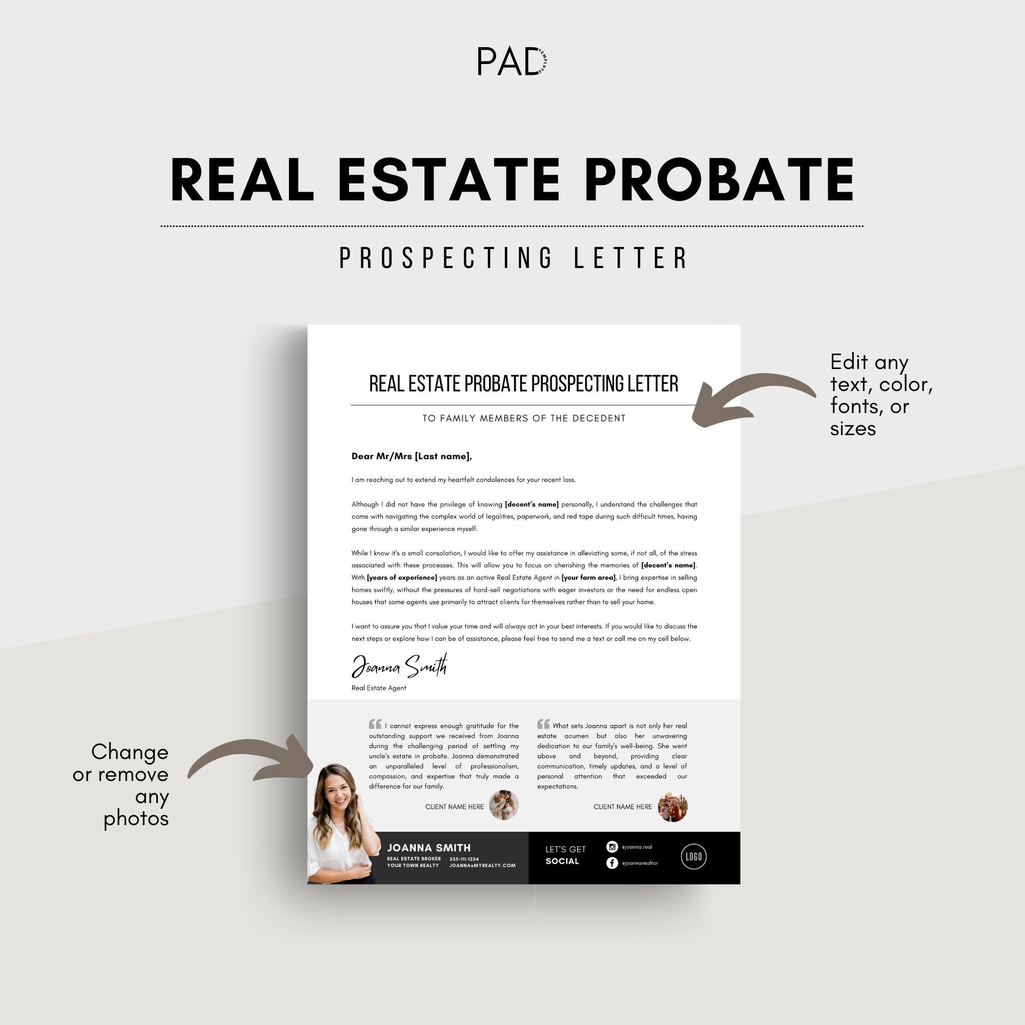 Real Estate Probate Prospecting Letter | Realtor Probate Farming